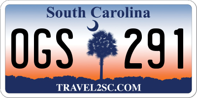 SC license plate OGS291