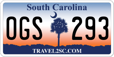 SC license plate OGS293