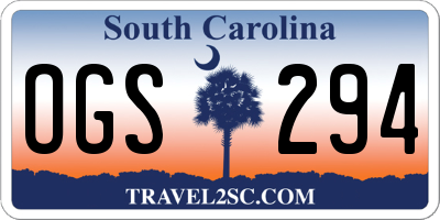 SC license plate OGS294