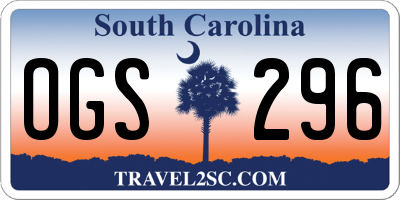 SC license plate OGS296