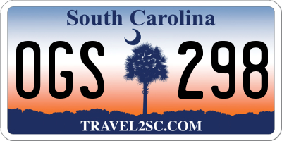 SC license plate OGS298