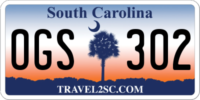 SC license plate OGS302