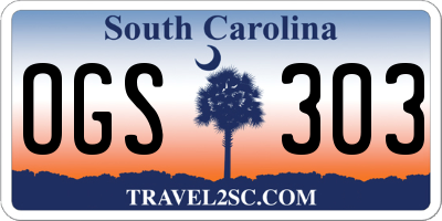 SC license plate OGS303