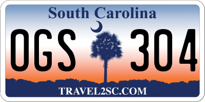 SC license plate OGS304