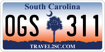 SC license plate OGS311
