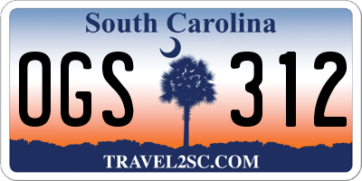 SC license plate OGS312