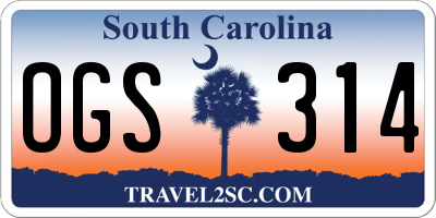 SC license plate OGS314