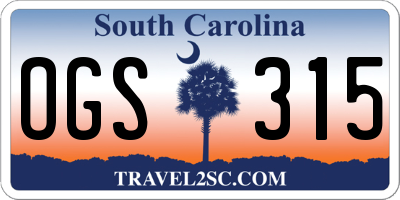 SC license plate OGS315