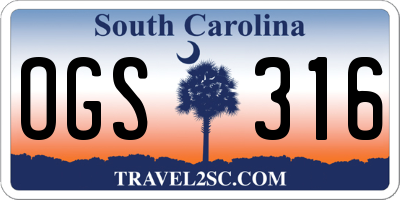 SC license plate OGS316