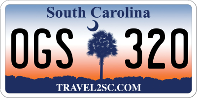 SC license plate OGS320