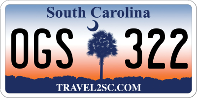 SC license plate OGS322