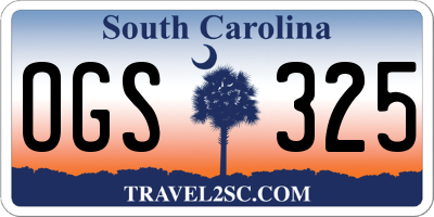 SC license plate OGS325