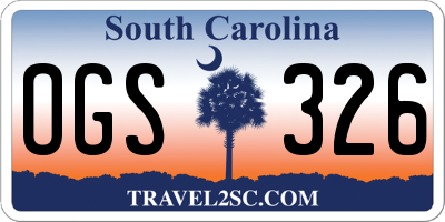 SC license plate OGS326