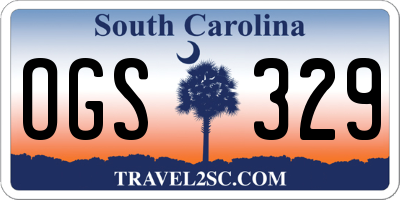 SC license plate OGS329