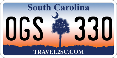 SC license plate OGS330