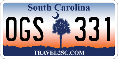 SC license plate OGS331