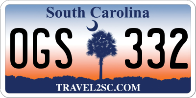 SC license plate OGS332