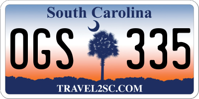 SC license plate OGS335