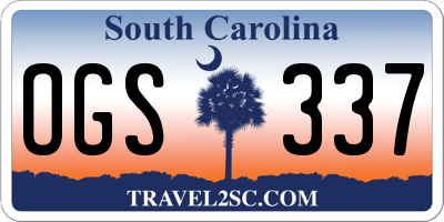 SC license plate OGS337