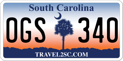 SC license plate OGS340