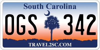 SC license plate OGS342