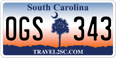 SC license plate OGS343