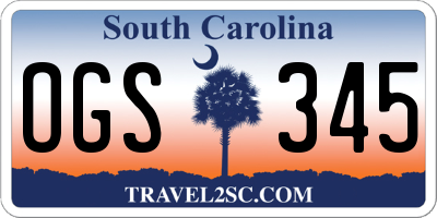 SC license plate OGS345
