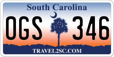 SC license plate OGS346