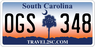 SC license plate OGS348