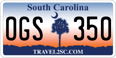 SC license plate OGS350