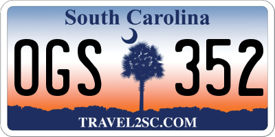 SC license plate OGS352