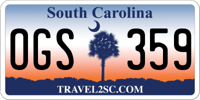 SC license plate OGS359