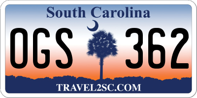 SC license plate OGS362