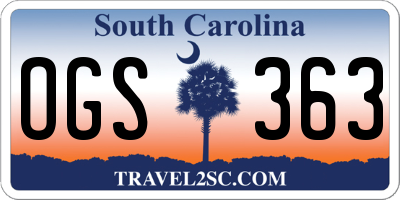 SC license plate OGS363