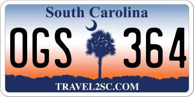 SC license plate OGS364