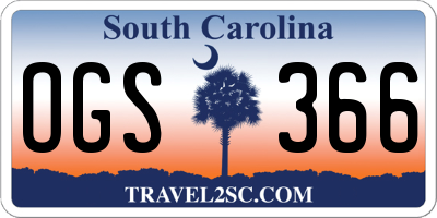 SC license plate OGS366