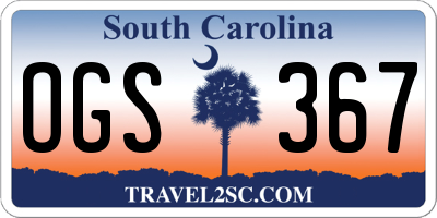 SC license plate OGS367