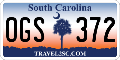 SC license plate OGS372