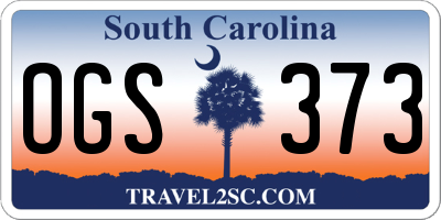 SC license plate OGS373
