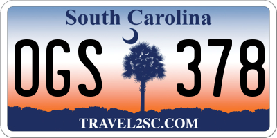 SC license plate OGS378