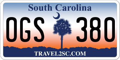 SC license plate OGS380