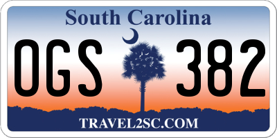 SC license plate OGS382