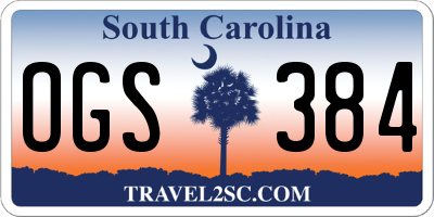 SC license plate OGS384