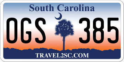 SC license plate OGS385