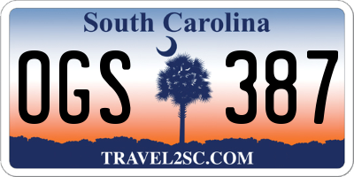 SC license plate OGS387
