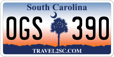 SC license plate OGS390