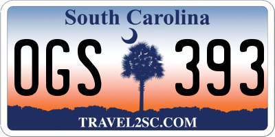 SC license plate OGS393