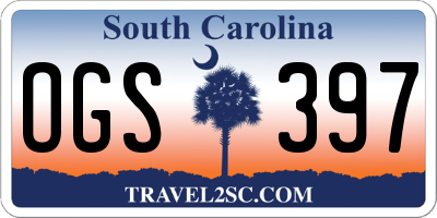 SC license plate OGS397