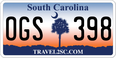 SC license plate OGS398