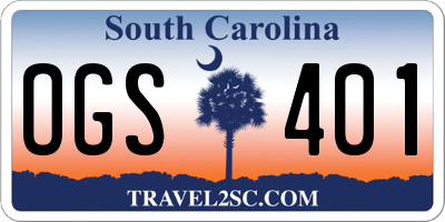 SC license plate OGS401